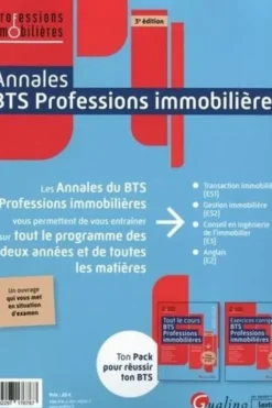 Annales BTS Professions immobilières 1re et 2e années. Les annales 2021, 2020 et 2019 pour vous entraîner, Edition 2022-2023, Patrice Battistini