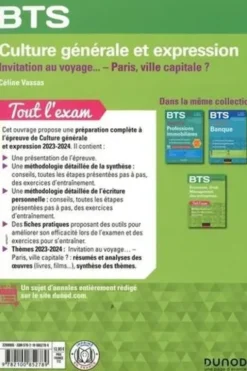 BTS culture générale et expression. Invitation au voyage... Paris, ville capitale ? Edition 2023-2024, Céline Vassas