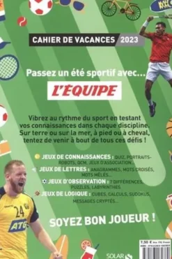 Cahier de vacances L'Equipe. 150 quiz et exercices pour vous mettre à l'épreuve, Edition 2023, Olivier Sorel