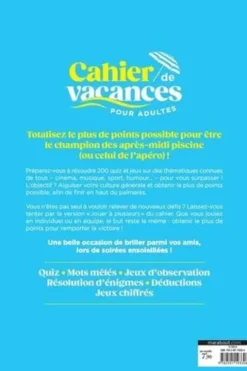 Cahier de vacances pour adultes Apéro Culte. Quiz et jeux en folie, Joan Doe