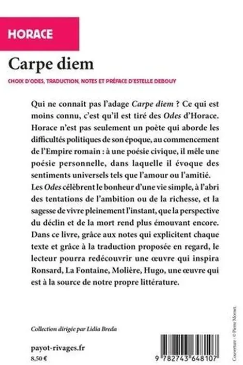 Carpe diem. Edition bilingue français-latin, horace