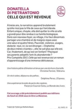 Celle qui est revenue, Donatella di Pietrantonio