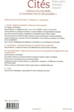 Cités N° 93/2023 : Régimes autoritaires et destruction de la pensée, Eva Segura