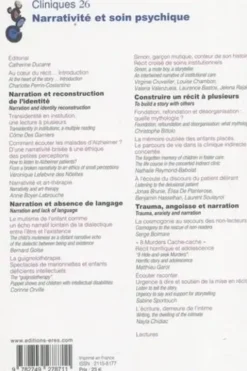 Cliniques N° 26 : Narrativité et soin psychique, Catherine Ducarre