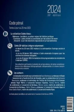 Code pénal. Edition 2024, David Dechenaud
