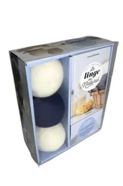 Coffret Balles de séchage. Tout doux le linge avec 3 balles de séchage en laine, Lisa Butterworth