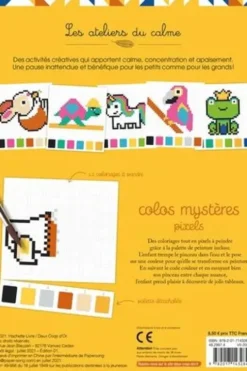 Colos mystères pixels. Avec un pinceau et une palette de peinture, Deux Coqs d'or
