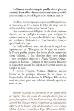 Comment la France a (encore) perdu l'Algérie, Mélanie Matarese