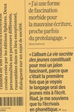 Comment parlent nos jeunes ? Entretien croisé entre Zep et Riad Sattouf à l'Académie des Beaux-Arts de Paris, César Marchal