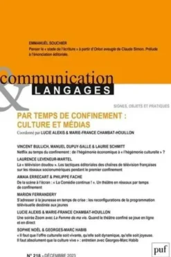 Communication et Langages N° 218, décembre 2023 : Par temps de confinement : culture et médias, Lucie Alexis