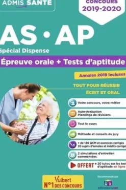 Concours AS-AP spécial dispense. Epreuve orale + Tests d'aptitude, Edition 2019-2020, Laure Parelle