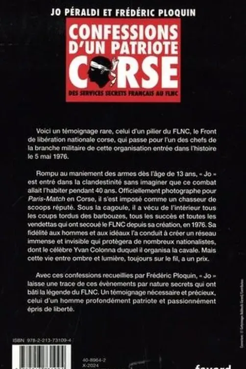 Confessions d'un patriote corse. Des services secrets français au FLNC, Jo Peraldi