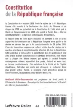 Constitution de la République française. 21e édition, Ferdinand Mélin-Soucramanien