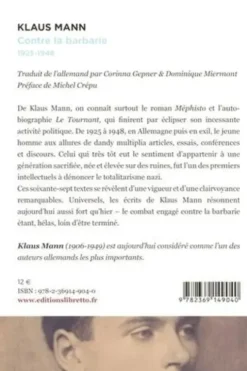 Contre la barbarie 1925 - 1948, Klaus Mann