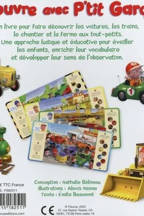Découvre avec P'tit Garçon. Les voitures, Le train, Le chantier, La ferme, Nathalie Bélineau