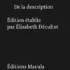 De la description, Johann-Joachim Winckelmann