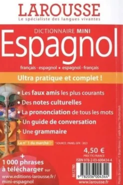 Dictionnaire mini espagnol. Edition bilingue français-espagnol, Larousse