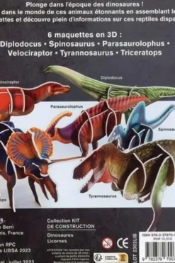 Dinosaures. Fiches documentaires, pas à pas, dinausaures incroyables. Avec 6 dinos à construire en 3D, Maria Mañeru
