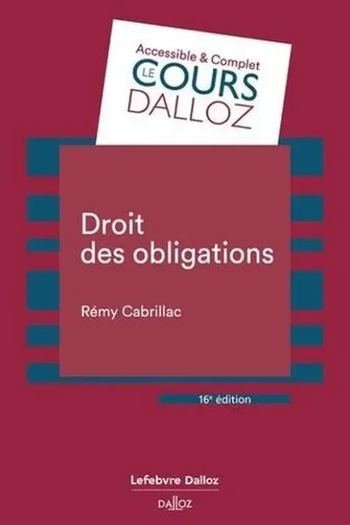 Droit des obligations. 16e édition, Rémy Cabrillac