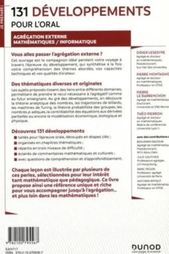 131 développements pour l'oral. Agrégation externe mathématiques / informatique, Pierre Le Barbenchon