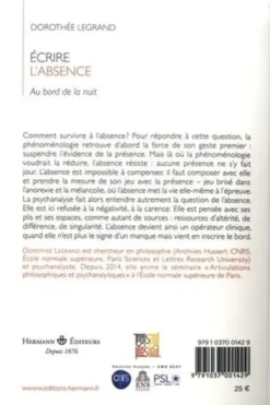 Ecrire l'absence. Au bord de la nuit, Dorothée Legrand
