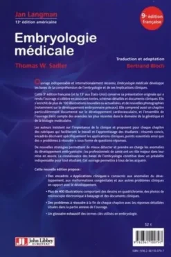 Embryologie médicale. 9e édition, Jan Langman