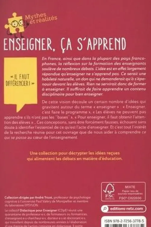 Enseigner, ça s'apprend, Didactique pour enseigner