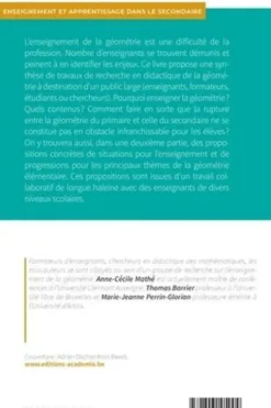 Enseigner la géométrie élémentaire. Enjeux, ruptures et continuités, Anne-Cécile Mathé