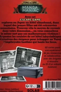 Escape game Manga Maniac. Echappez au Yurei, un esprit meurtrier, dans un hôtel abandonné au Japon !, Simon Gabillaud