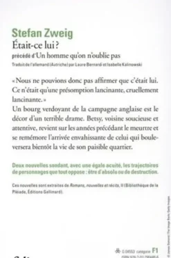Etait-ce lui ? Précédé de Un homme qu'on n'oublie pas, Stefan Zweig