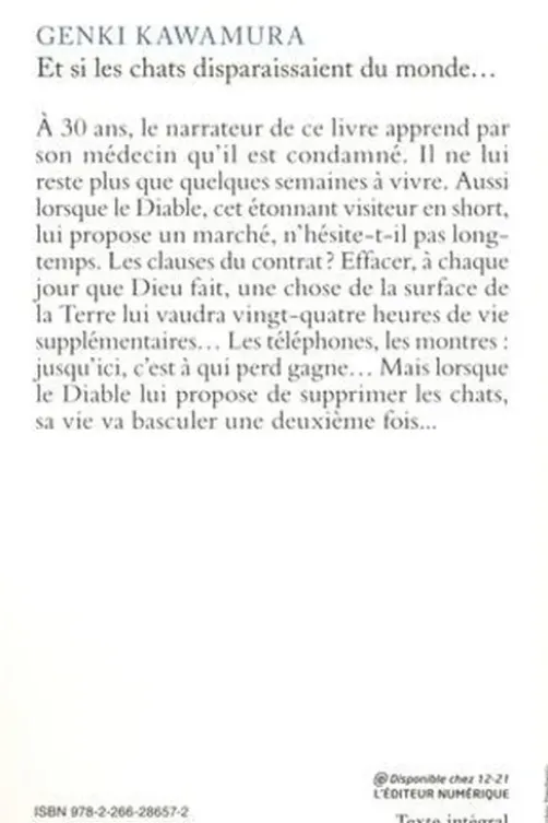 Et si les chats disparaissaient du monde..., Genki Kawamura