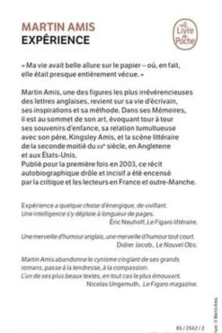 Expérience, Martin Amis