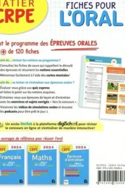 Fiches pour l'oral. Edition 2024-2025, Anaëlle Cormier