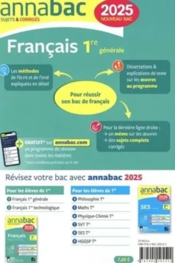 Français 1re générale. Sujets & Corrigés, Edition 2025, Hélène Bernard