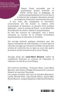 Histoire de la clinique d'orientation psychanalytique en éducation et formation. Parcours de témoins, Louis-Marie Bossard