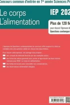 IEP Concours commun d'entrée en 1re année Sciences Po. Le corps / L'alimentation, Edition 2024, René Rampnoux