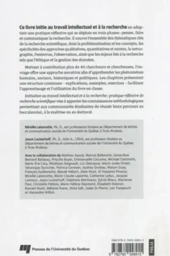 Initiation au travail intellectuel et à la recherche. Pratique réflexive de recherche scientifique, Mireille Lalancette
