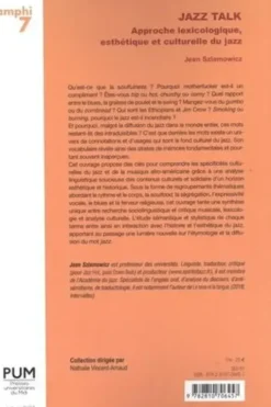 Jazz Talk. Approche lexicologique, esthétique et culturelle du jazz, Jean Szlamowicz