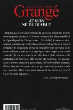 Je suis né du diable, Jean-Christophe Grangé