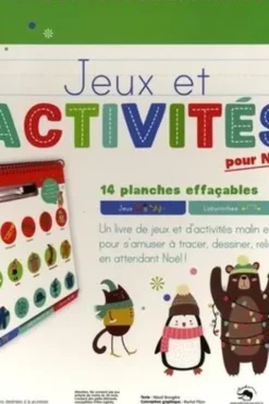 Jeux et activités pour Noël. 14 planches effaçables pour dessiner et s'amuser !, Maud Brougère
