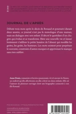 Journal de l'après. Survivre à la mort de son enfant, Anne Denis