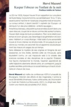 Kaspar l'obscur ou L'enfant de la nuit. Essai d'histoire abyssale et d'anthropologie sensible, Hervé Mazurel