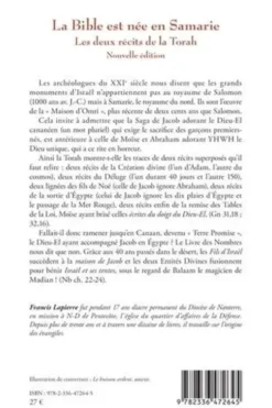 La Bible est née en Samarie. Les deux récits de la Torah, Francis Lapierre