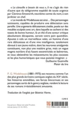 La citrouille a besoin de vous, Pelham Grenville Wodehouse