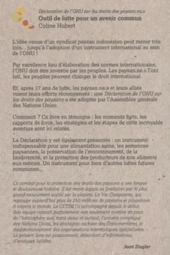 La Déclaration de l'ONU sur les droits des paysan.ne.s. Outil de lutte pour un avenir commun, Coline Hubert