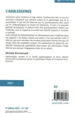L'Adolescence. 4e édition, Michèle Emmanuelli