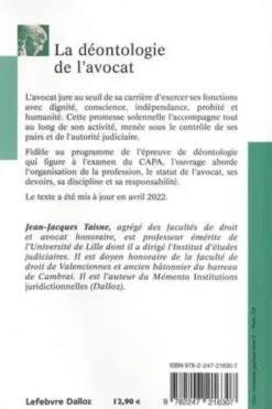 La déontologie de l'avocat. 12e édition, Jean-Jacques Taisne