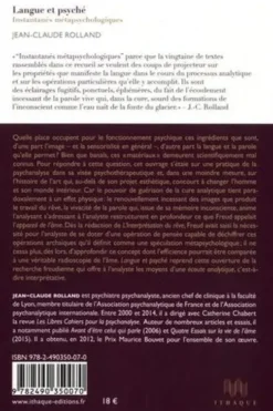 Langue et psyché. Instantanés métapsychologiques, Edition, Jean-Claude Rolland