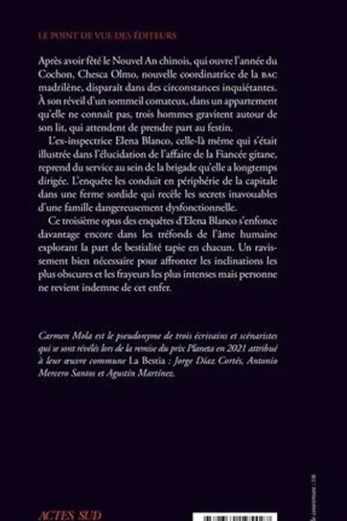 L'année du cochon, Carmen Mola