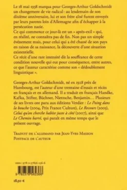 L'après-exil. Suivi de La langue d'après, Georges-Arthur Goldschmidt